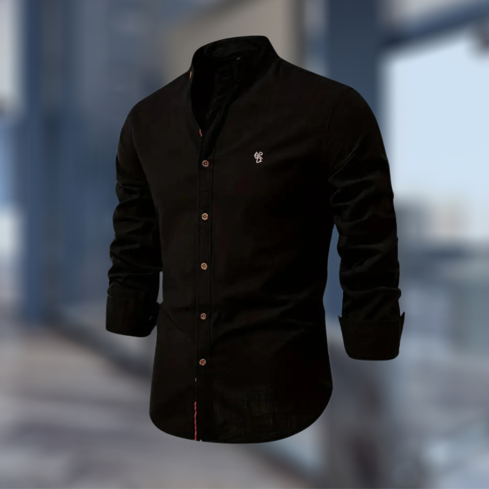 Jake | Chemise Col Mao Vert Olive