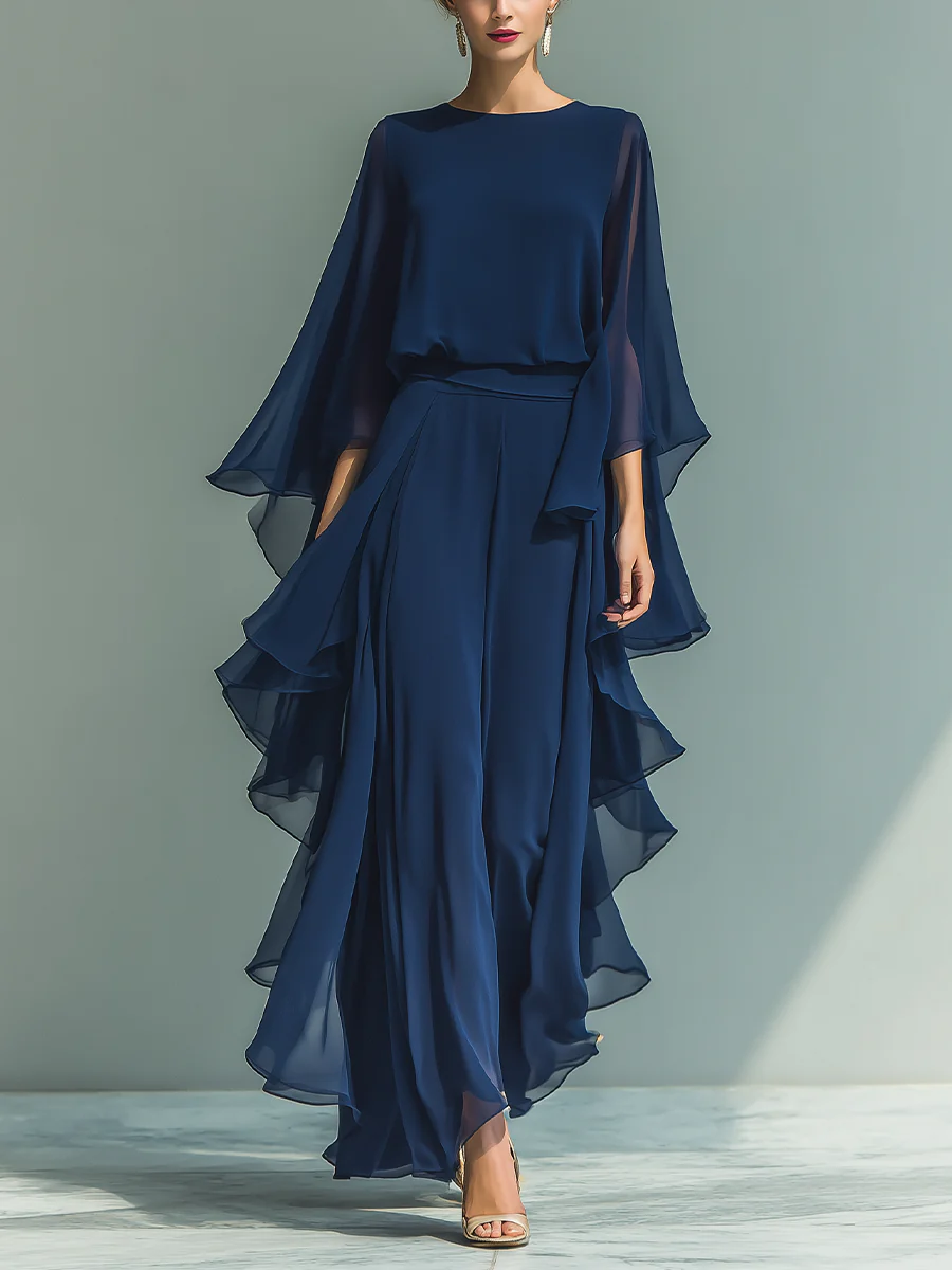 Ensemble femme top manches cloche et pantalon