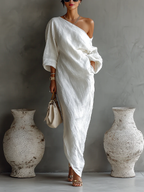 Marguerite | Robe Maxi Épaule Dégagée