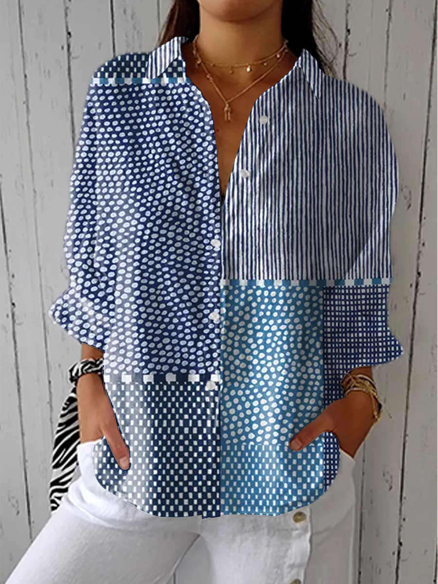 Aurore | Blouse Patchwork Marine