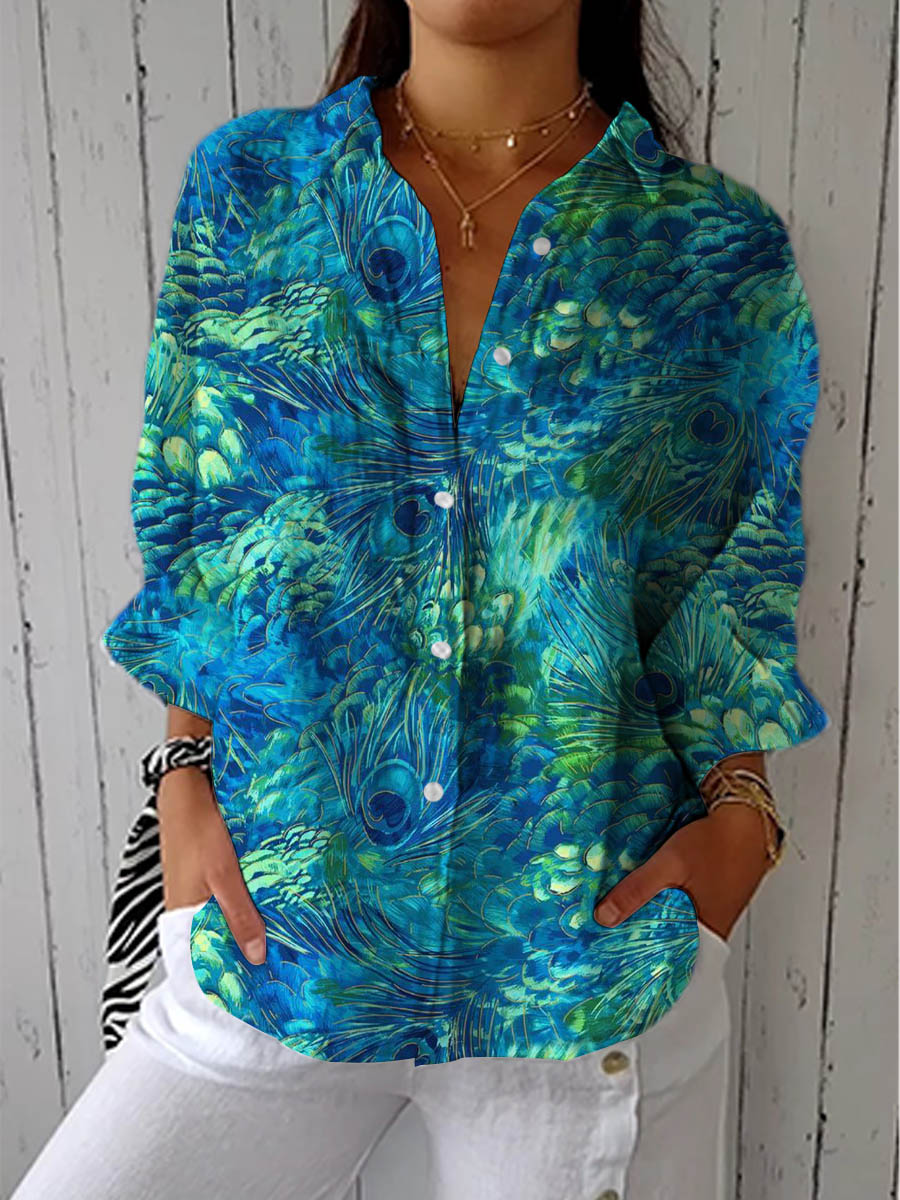 Gisèle | Blouse Imprimé Paon