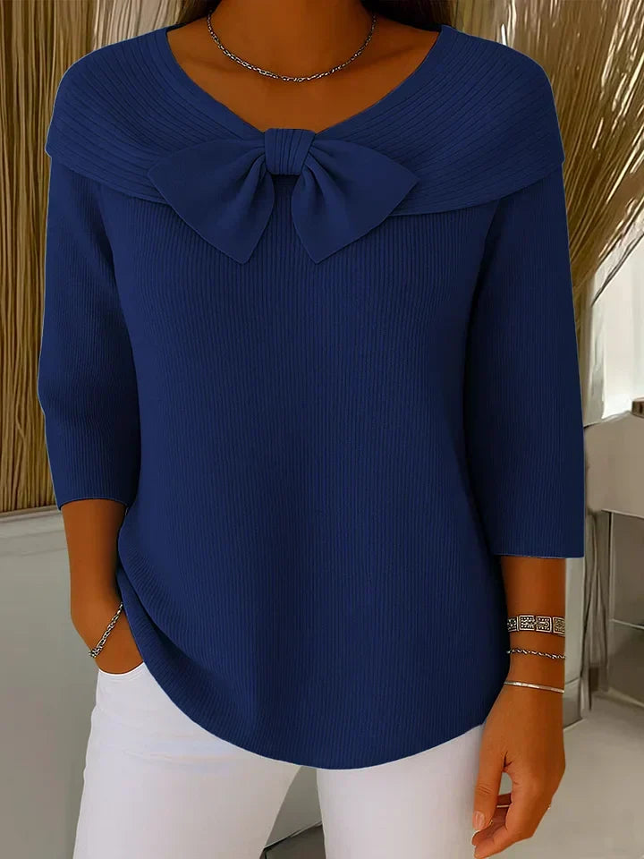 Pull femme nœud devant maille douce hiver