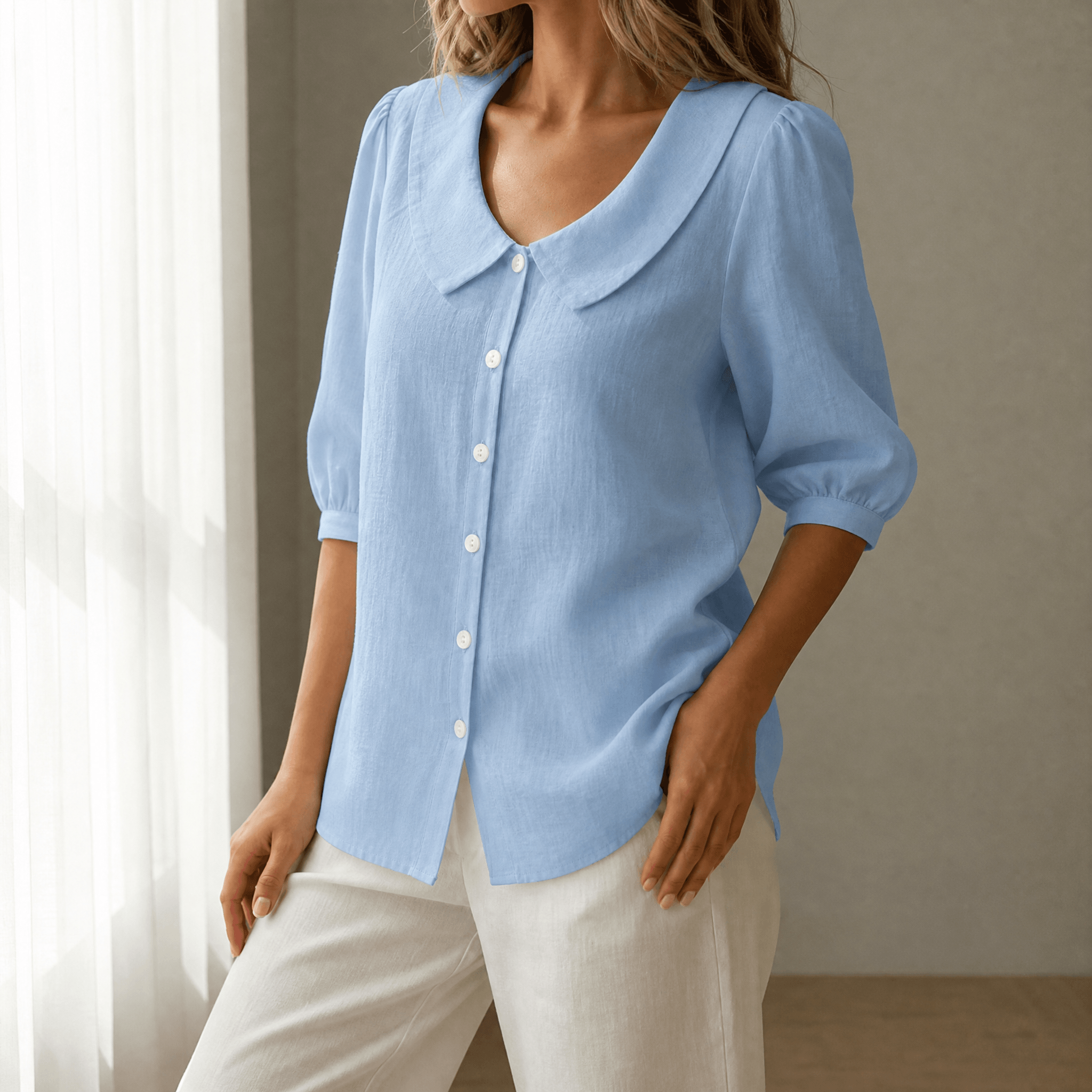 Hélène | Blouse Col Claudine