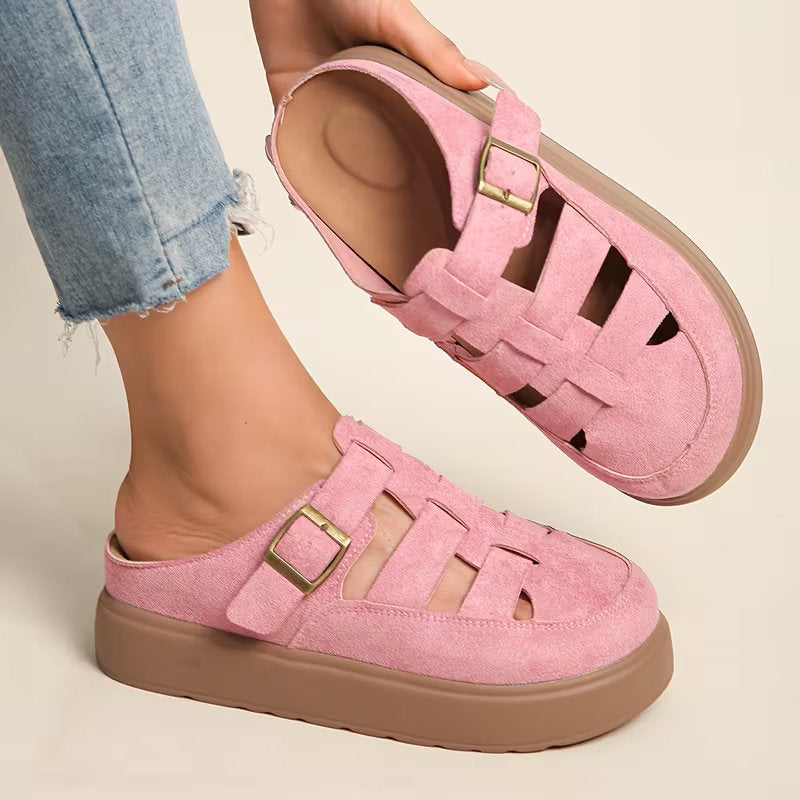 Baskets femme coupe orthopédique souple, semelle amortissante pour la marche