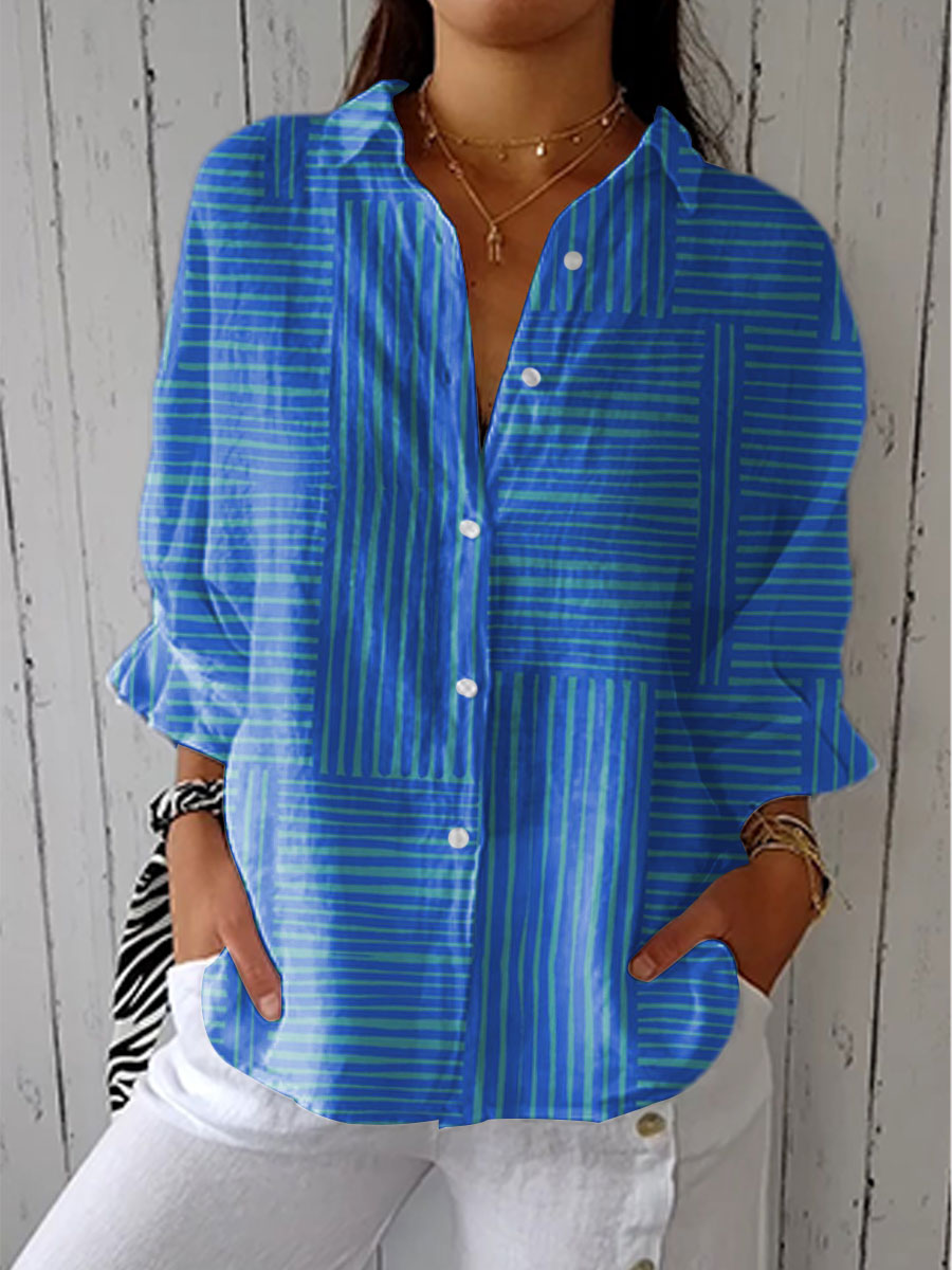 Liliane | Blouse Rayée Bleue