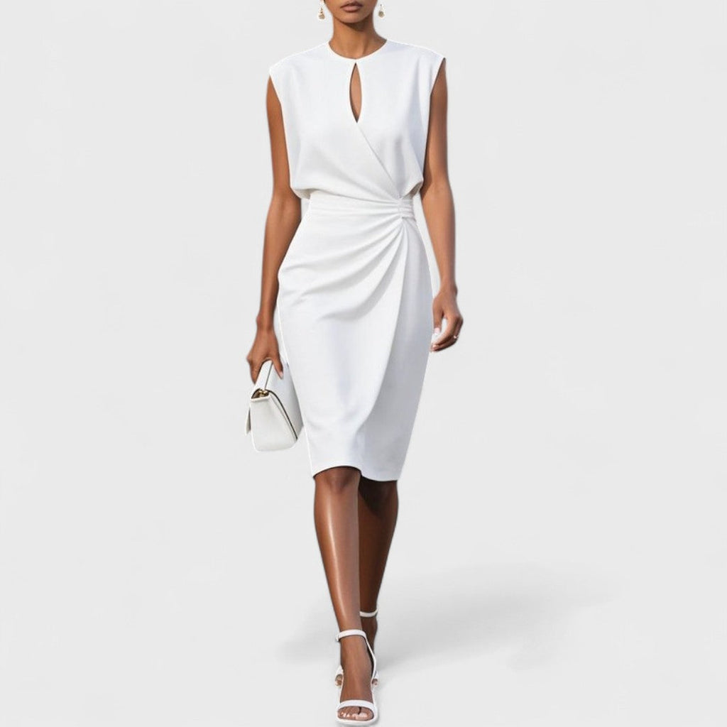 Camille | Robe Drapée Bleu Ciel
