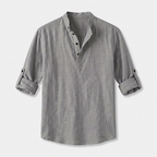 Rivaclo | Homme Shirt Manches Longues Col Montant – Ample Miniamaliste
