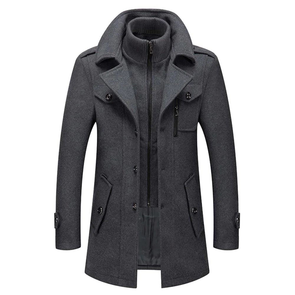 Manteau deux pièces homme hiver col à revers — Gris