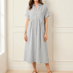 Elara | Robe Chemise Rayée