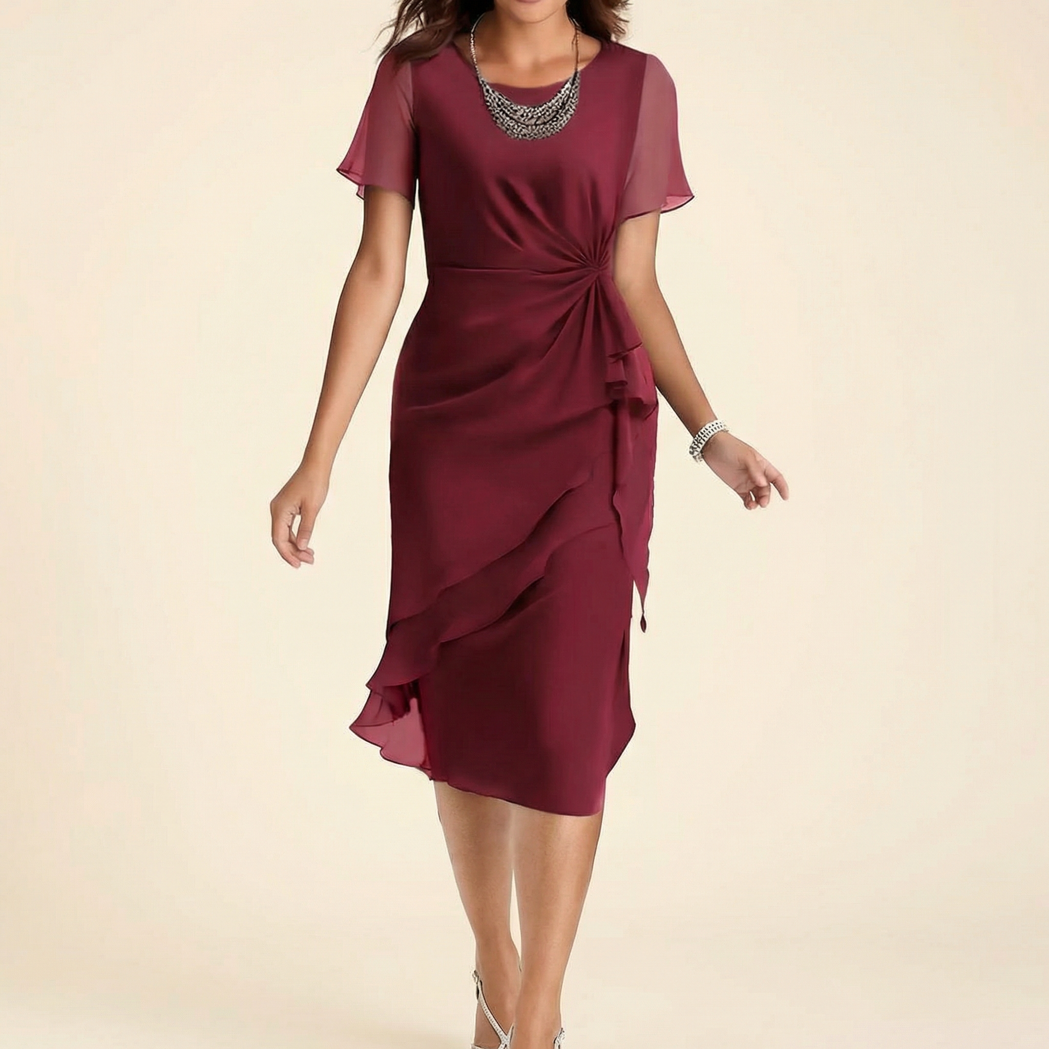 Womee | Robe Drapée Taille Nouée