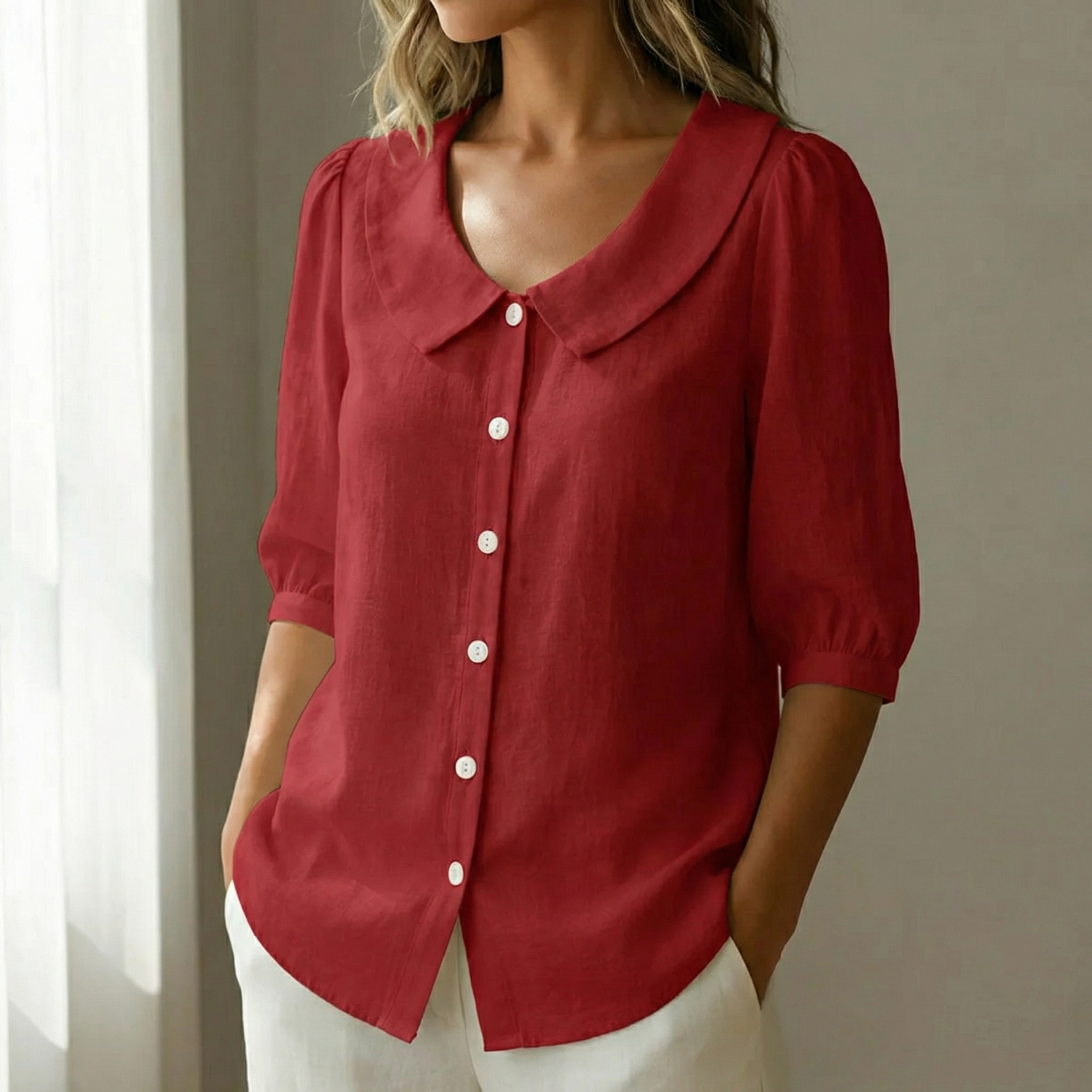 Hélène | Blouse Col Claudine