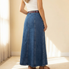 Linara | Jupe Maxi en Denim Taille Haute
