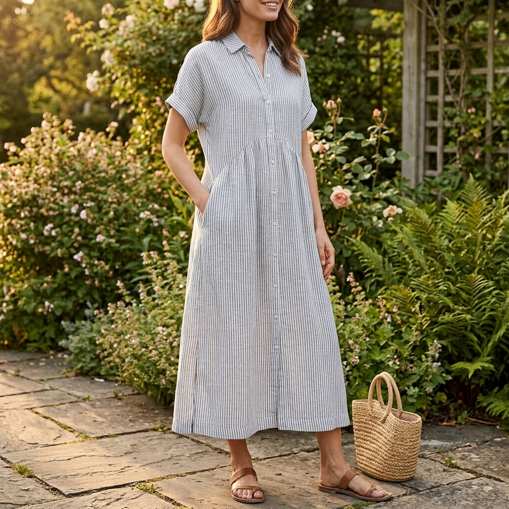 Elara | Robe Chemise Rayée