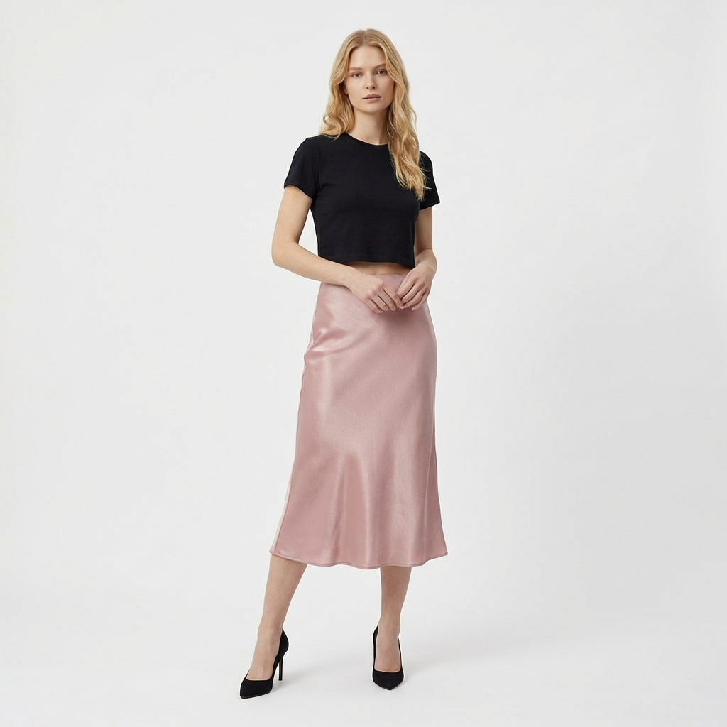 Rivaclo | Femme Jupe Trapèze Taille Haute | Midi