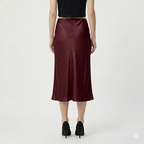 Rivaclo | Jupe midi en satin à taille haute pour femme