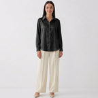 Rivaclo | Femme Chemise à Manches Longues à Col | Coupe Classique