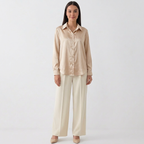 Rivaclo | Femme Chemise à Manches Longues à Col | Coupe Classique