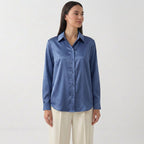 Rivaclo | Femme Chemise à Manches Longues à Col | Coupe Classique