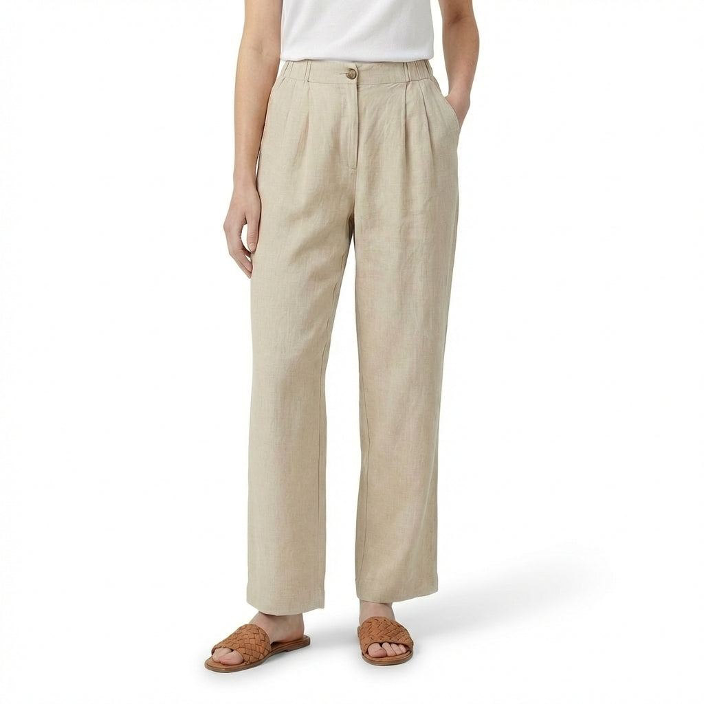 Rivaclo | Femme Pantalon Ample Taille Haute | Jambe Large