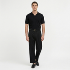 Rivaclo | Homme Pantalon Plissé à Jambe Droite | Coupe Ajustée