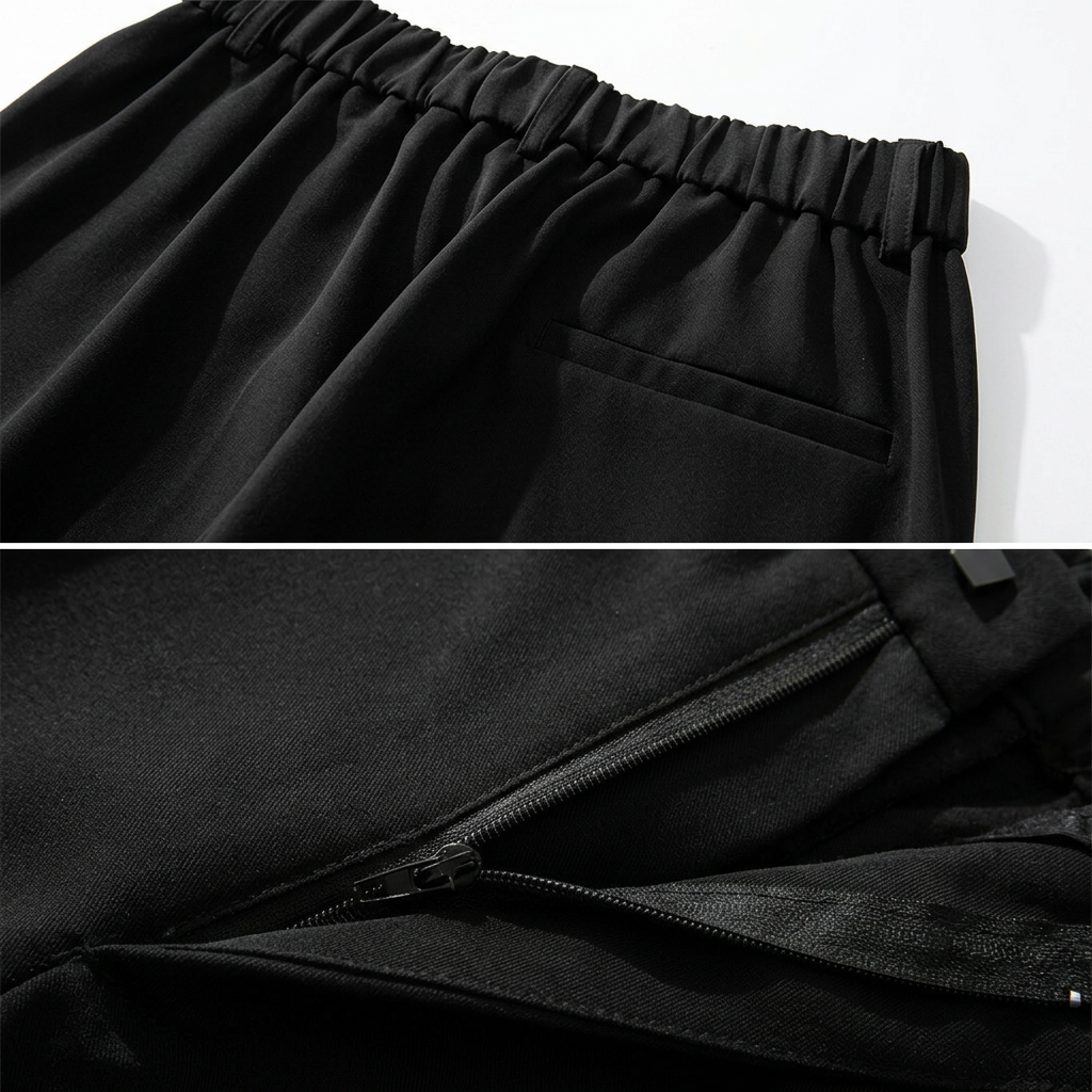 Rivaclo | Homme Pantalon Plissé à Jambe Droite | Coupe Ajustée