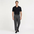 Rivaclo | Homme Pantalon Plissé à Jambe Droite | Coupe Ajustée