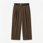 Rivaclo | Homme Pantalon Plissé à Jambe Droite | Coupe Ajustée