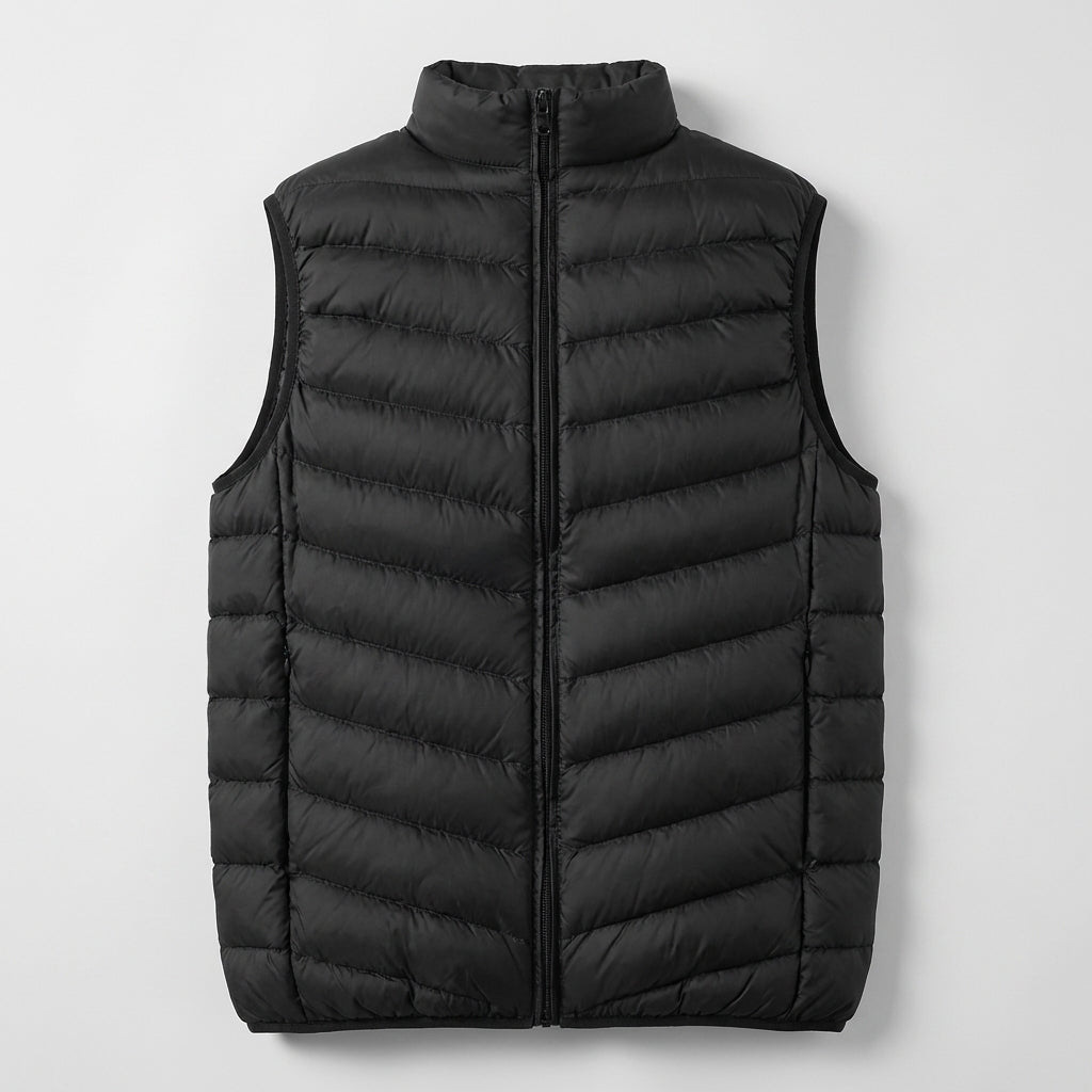 Rivaclo | Homme Gilet Matelassé Sans Manches à Fermeture Éclair | Col Montant