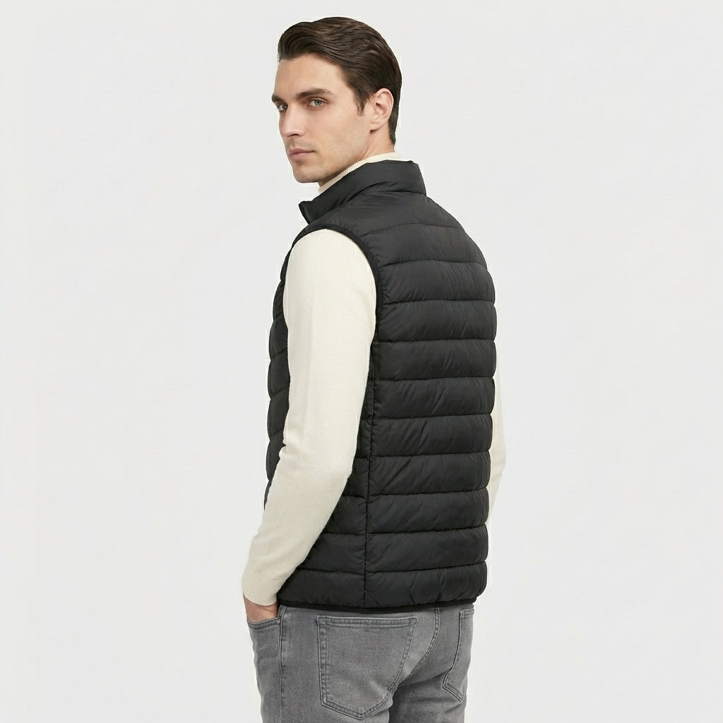 Rivaclo | Homme Gilet Matelassé Sans Manches à Fermeture Éclair | Col Montant