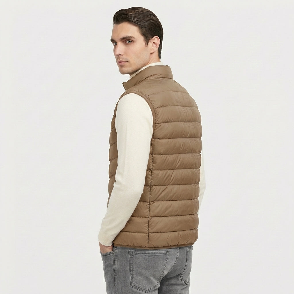 Rivaclo | Homme Gilet Matelassé Sans Manches à Fermeture Éclair | Col Montant