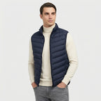 Rivaclo | Homme Gilet Matelassé Sans Manches à Fermeture Éclair | Col Montant