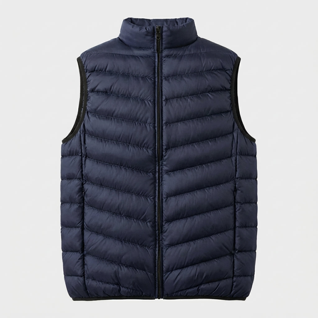 Rivaclo | Homme Gilet Matelassé Sans Manches à Fermeture Éclair | Col Montant