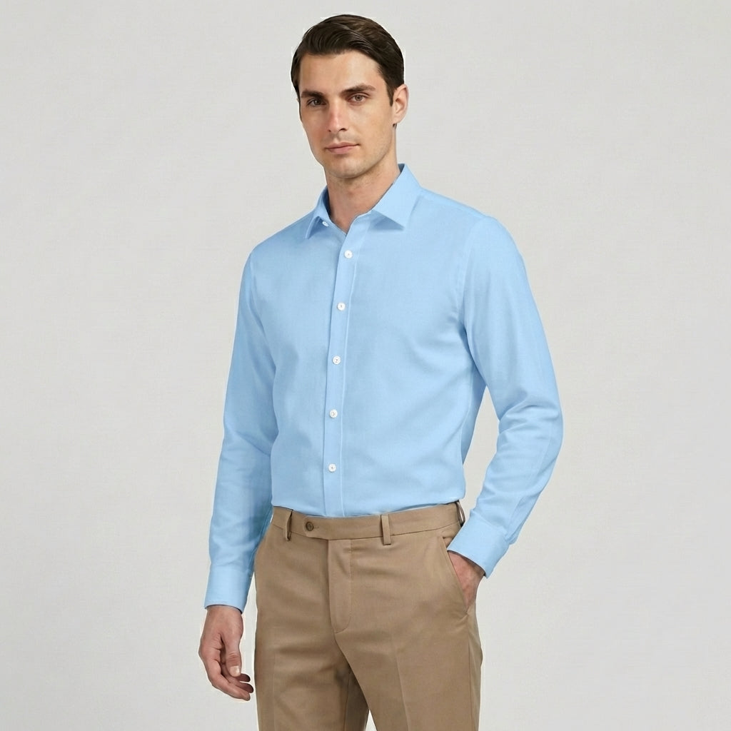 Rivaclo | Homme Chemise Coupe Classique à Manches Longues | À Col