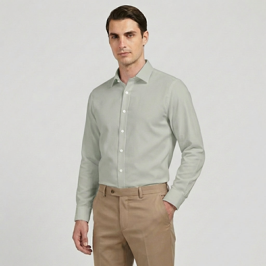 Rivaclo | Homme Chemise Coupe Classique à Manches Longues | À Col