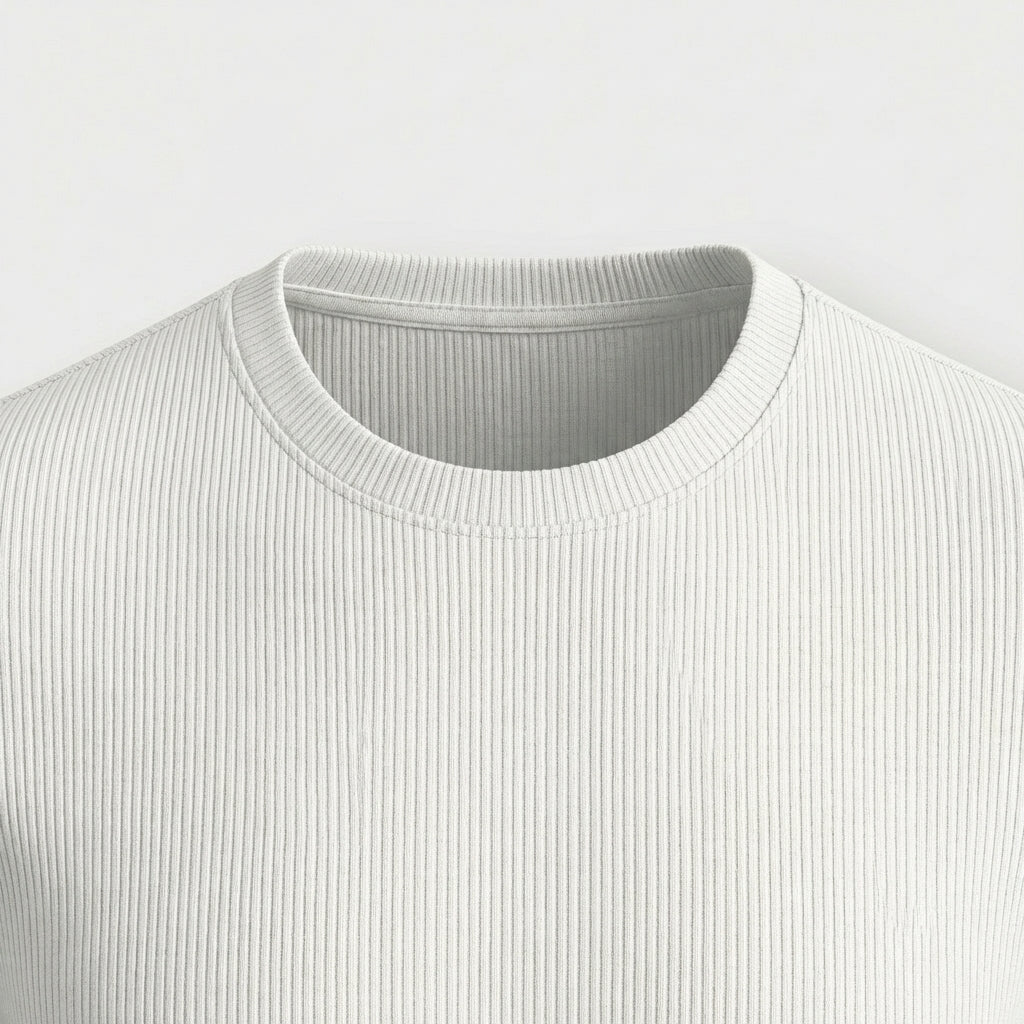 Rivaclo | Homme T-Shirt Côtelé à Manches Courtes | Coupe Moderne