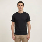 Rivaclo | Homme T-Shirt Côtelé à Manches Courtes | Coupe Moderne