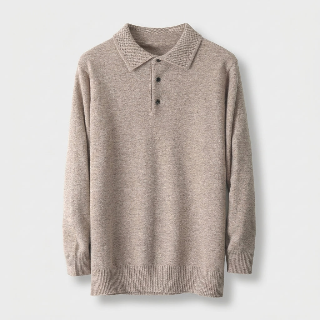 Rivaclo | Homme Pull Polo en Maille à Manches Longues à Col | Coupe Classique