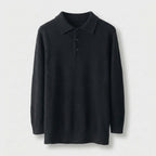 Rivaclo | Homme Pull Polo en Maille à Manches Longues à Col | Coupe Classique