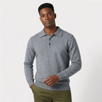 Rivaclo | Homme Pull Polo en Maille à Manches Longues à Col | Coupe Classique