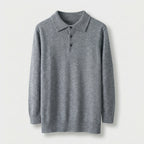 Rivaclo | Homme Pull Polo en Maille à Manches Longues à Col | Coupe Classique