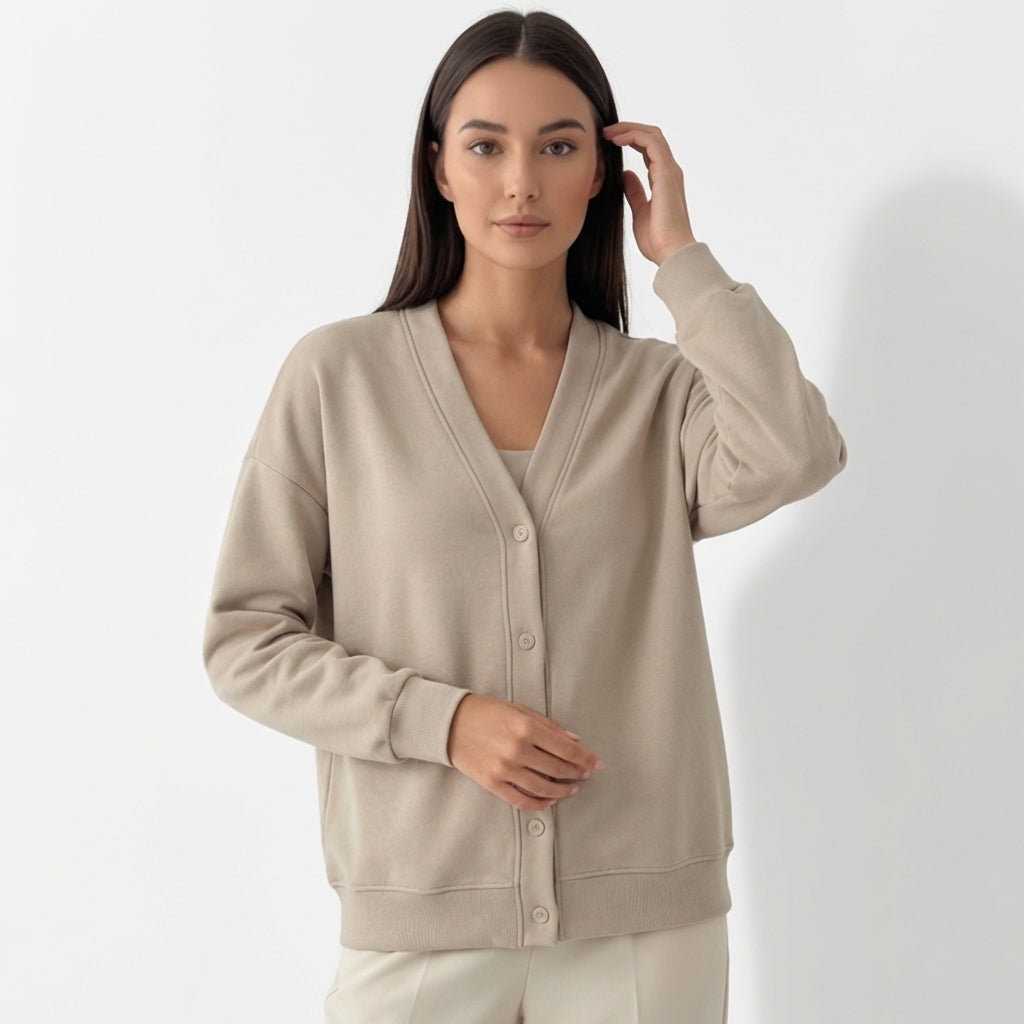Rivaclo | Femme Cardigan Boutonné à Col V à Manches Longues | Style Décontracté