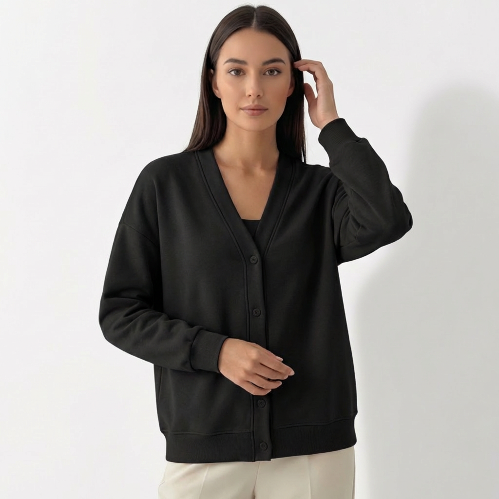 Rivaclo | Femme Cardigan Boutonné à Col V à Manches Longues | Style Décontracté