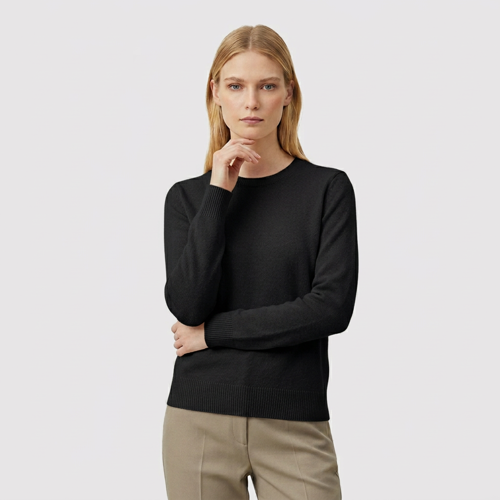 Rivaclo | Femme Pull en Maille à Col Rond à Manches Longues | Coupe Classique