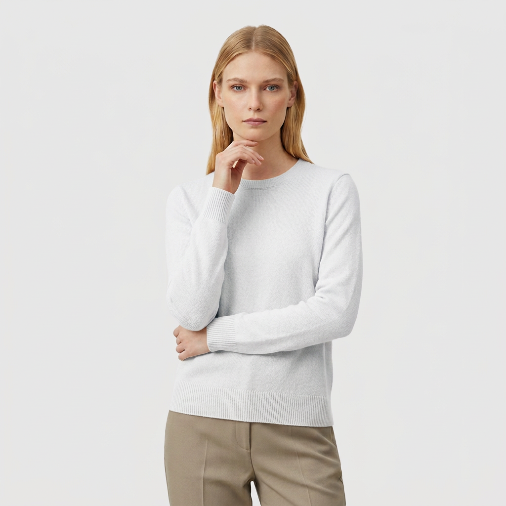 Rivaclo | Femme Pull en Maille à Col Rond à Manches Longues | Coupe Classique