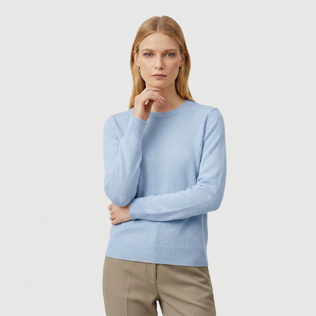 Rivaclo | Femme Pull en Maille à Col Rond à Manches Longues | Coupe Classique