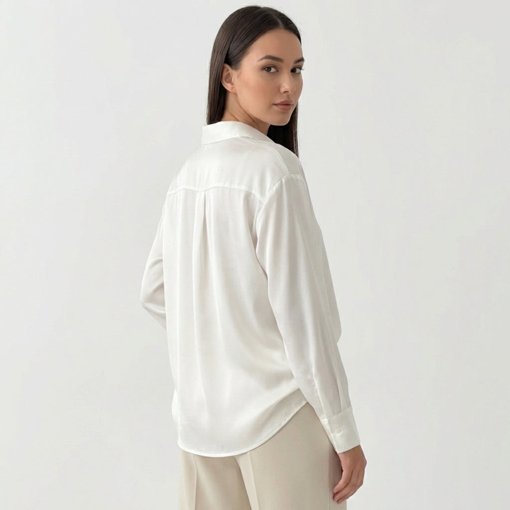 Rivaclo | Femme Chemise à Boutons sur le Devant à Manches Longues | Style Décontracté