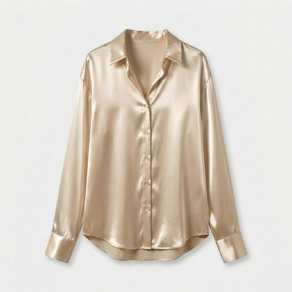 Rivaclo | Femme Chemise à Boutons sur le Devant à Manches Longues | Style Décontracté