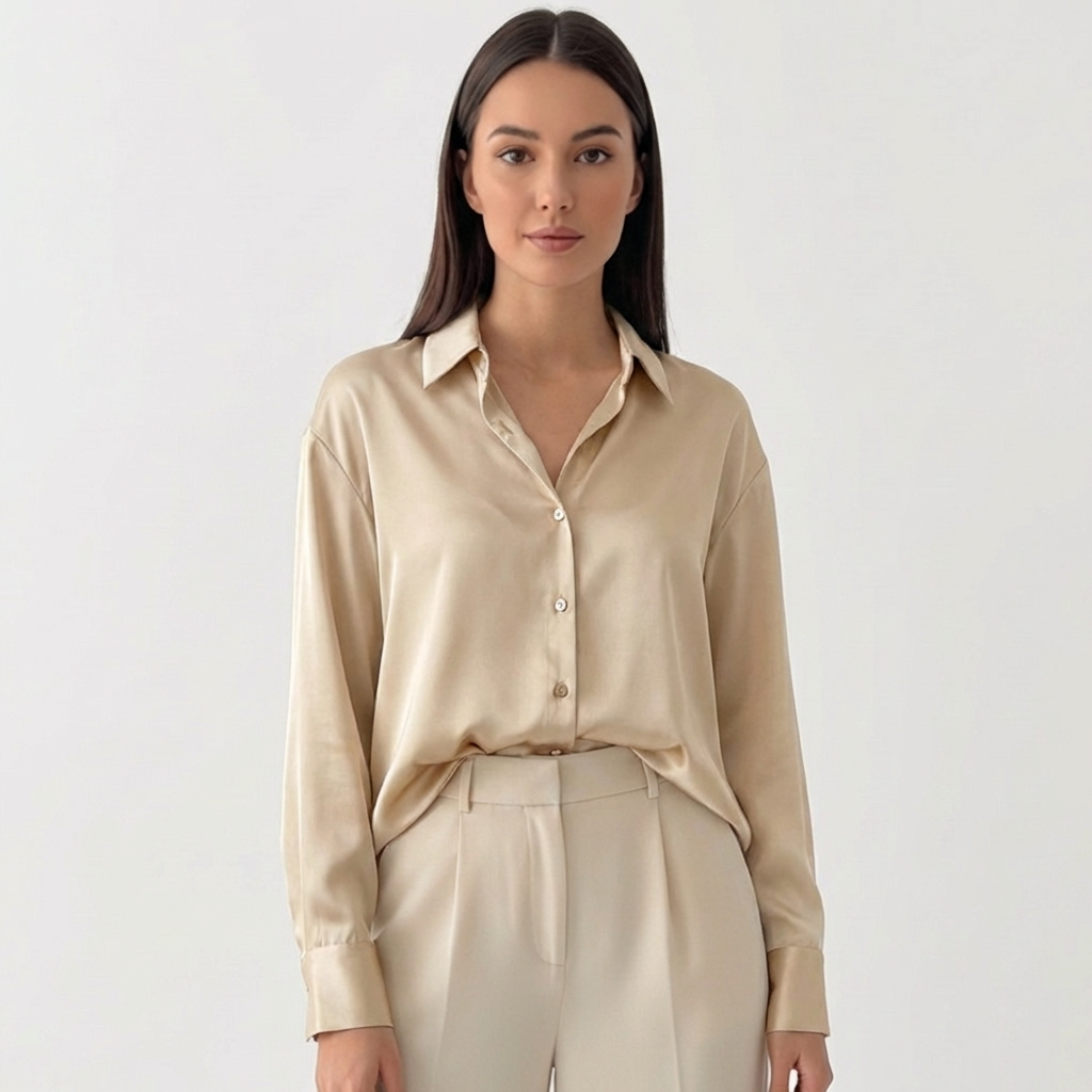 Rivaclo | Femme Chemise à Boutons sur le Devant à Manches Longues | Style Décontracté