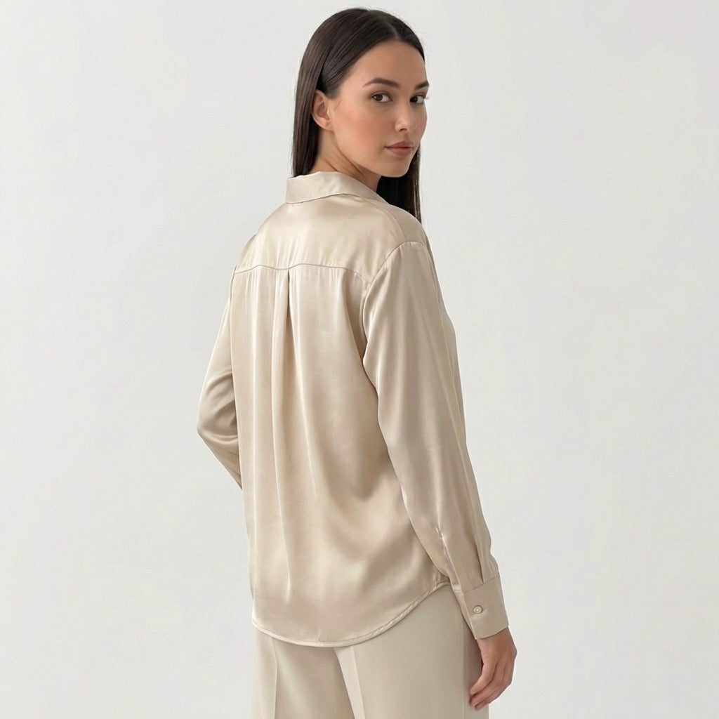 Rivaclo | Femme Chemise à Boutons sur le Devant à Manches Longues | Style Décontracté