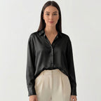 Rivaclo | Femme Chemise à Boutons sur le Devant à Manches Longues | Style Décontracté